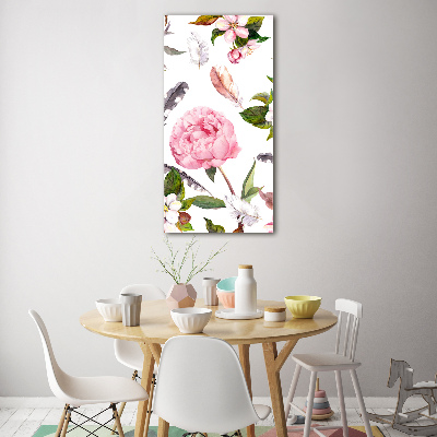 Bild auf Acrylglas vertikal Blumenmuster