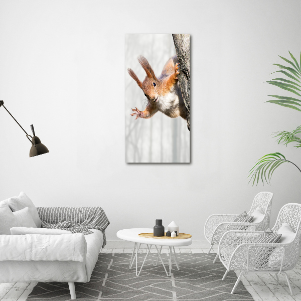 Modernes Acrylbild vertikal Eichhörnchen auf einem Baum