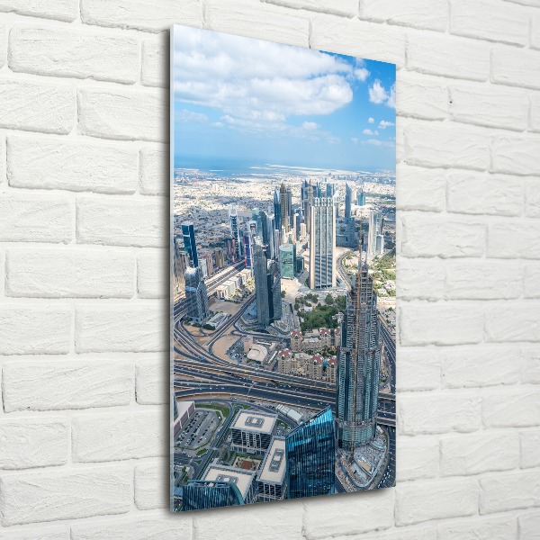 Modernes Acrylbild vertikal Wolkenkratzer