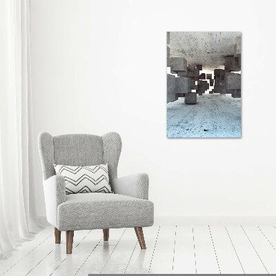 Plexiglasbilder vertikal Würfel aus Beton