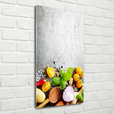 Acrylbild vertikal Gemüse