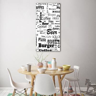 Plexiglasbilder vertikal Speisekarte