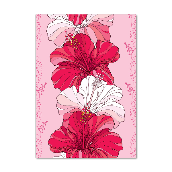 Acrylbild vertikal Hibiskus