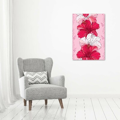 Acrylbild vertikal Hibiskus