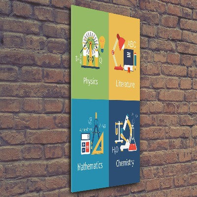 Plexiglasbilder vertikal Schulfächer