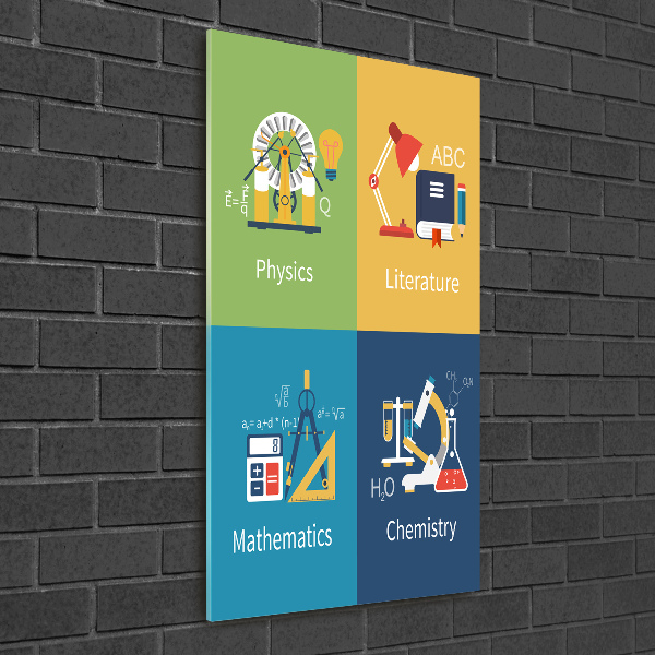 Plexiglasbilder vertikal Schulfächer
