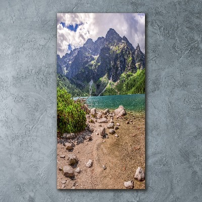 Bild auf Acrylglas vertikal See in den Bergen