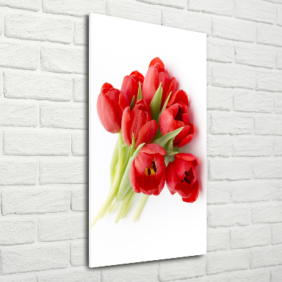 Acrylbild vertikal Rote Tulpen