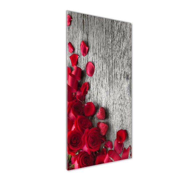 Acrylbild vertikal Rote Rosen