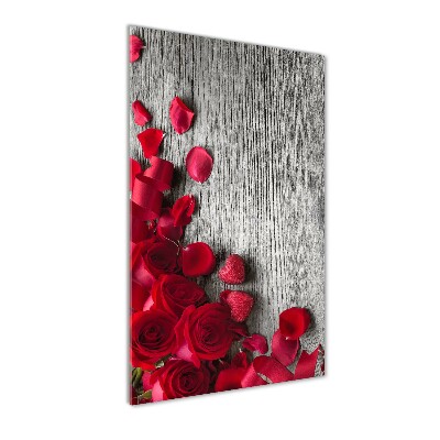 Acrylbild vertikal Rote Rosen