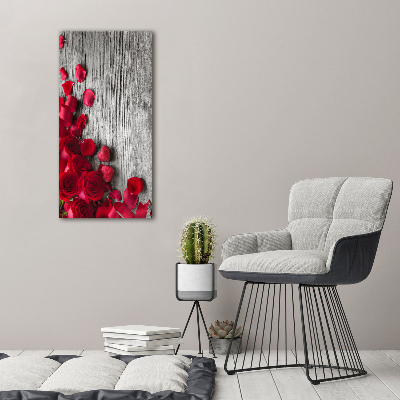 Acrylbild vertikal Rote Rosen