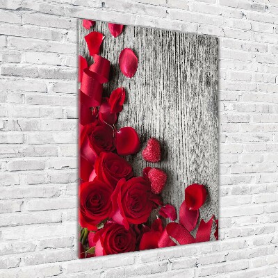Acrylbild vertikal Rote Rosen