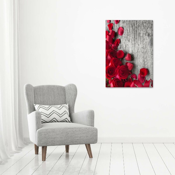 Acrylbild vertikal Rote Rosen
