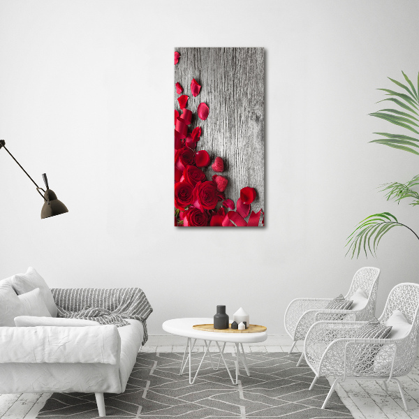 Acrylbild vertikal Rote Rosen