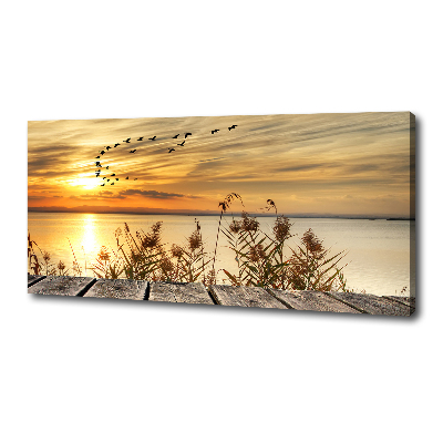 Bild auf leinwand Pier am See