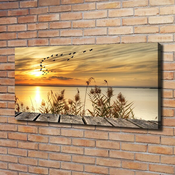 Bild auf leinwand Pier am See