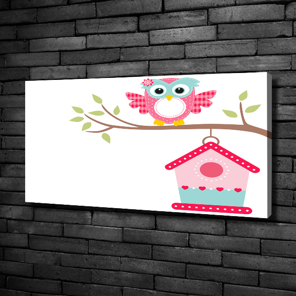 Wandbild Eule auf einem Ast