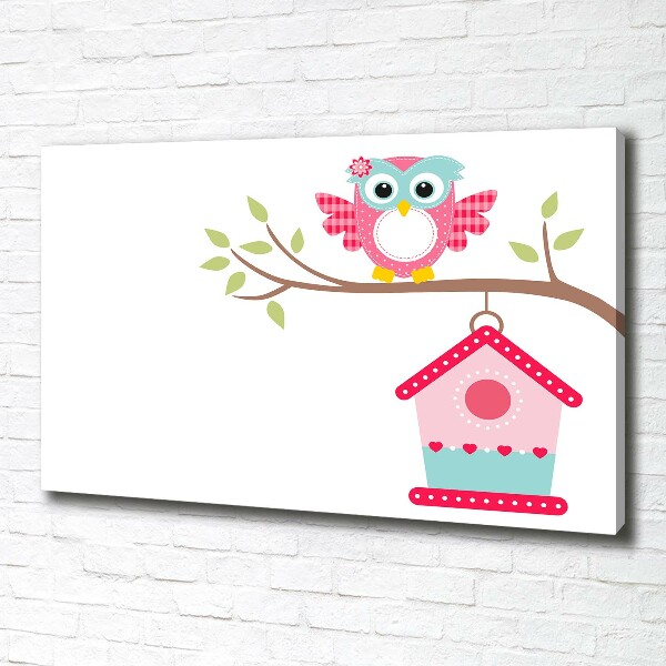 Wandbild Eule auf einem Ast