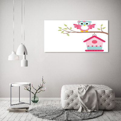 Wandbild Eule auf einem Ast