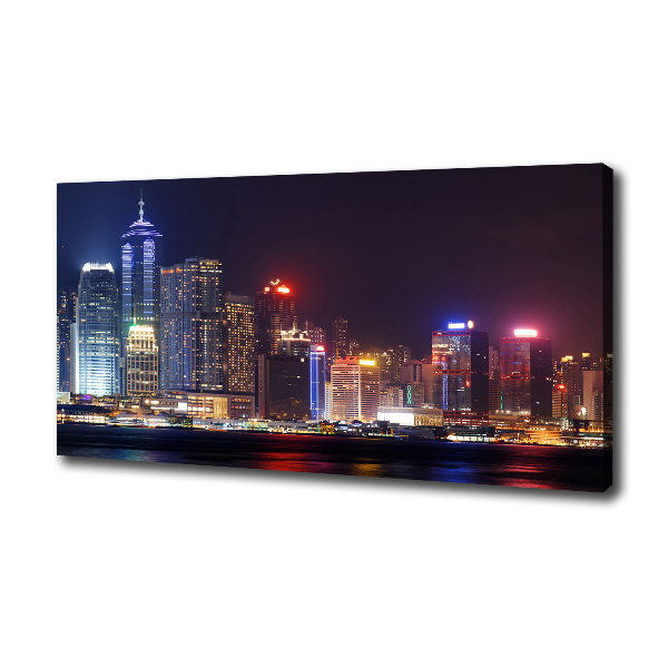 Bild auf leinwand Hongkong bei Nacht