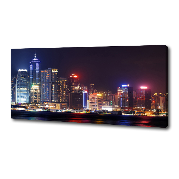 Bild auf leinwand Hongkong bei Nacht