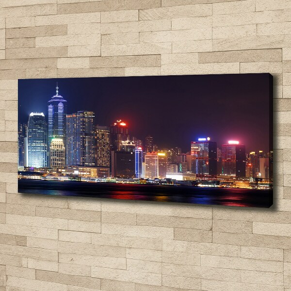 Bild auf leinwand Hongkong bei Nacht