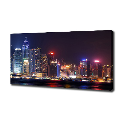 Bild auf leinwand Hongkong bei Nacht