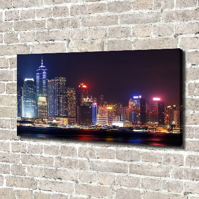 Bild auf leinwand Hongkong bei Nacht