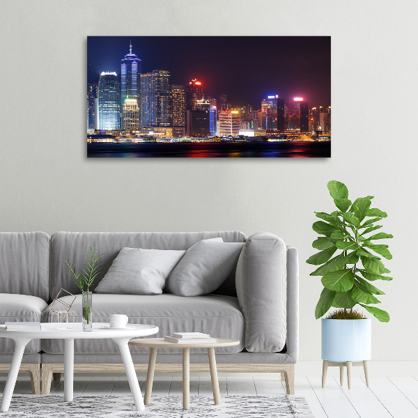 Bild auf leinwand Hongkong bei Nacht