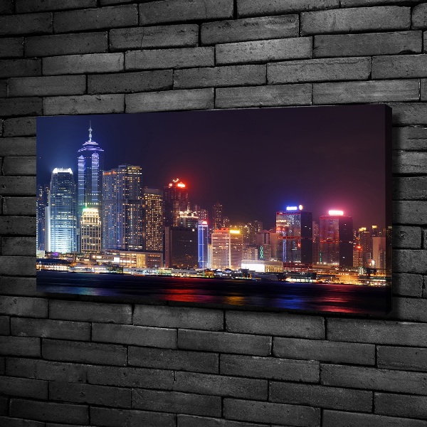Bild auf leinwand Hongkong bei Nacht