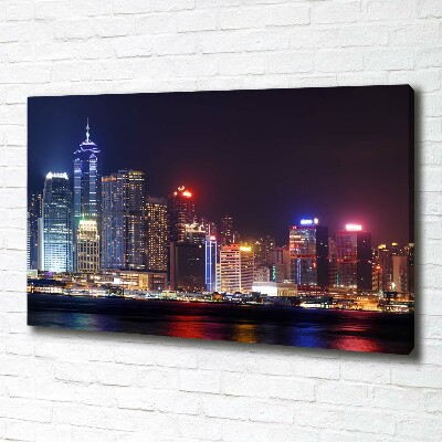 Bild auf leinwand Hongkong bei Nacht