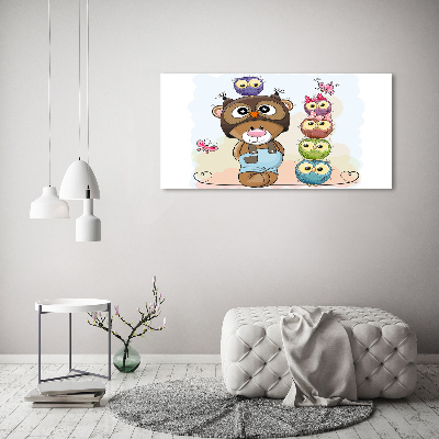 Bild auf leinwand Teddybär und Eulen