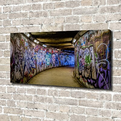 Bild auf leinwand Graffiti in der U-Bahn