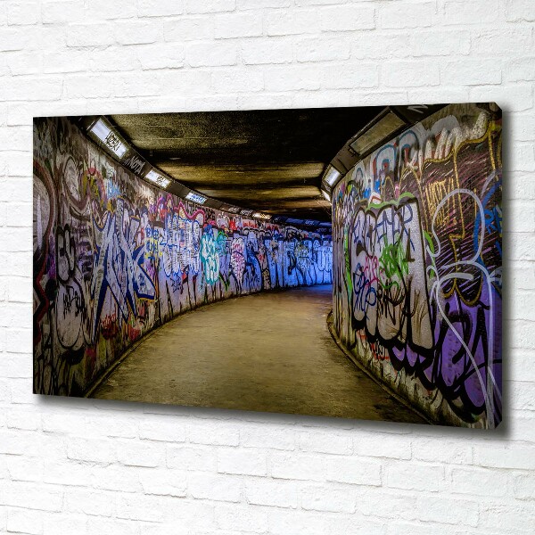 Bild auf leinwand Graffiti in der U-Bahn