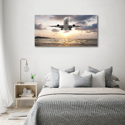 Fotobild Ein Flugzeug über dem Meer