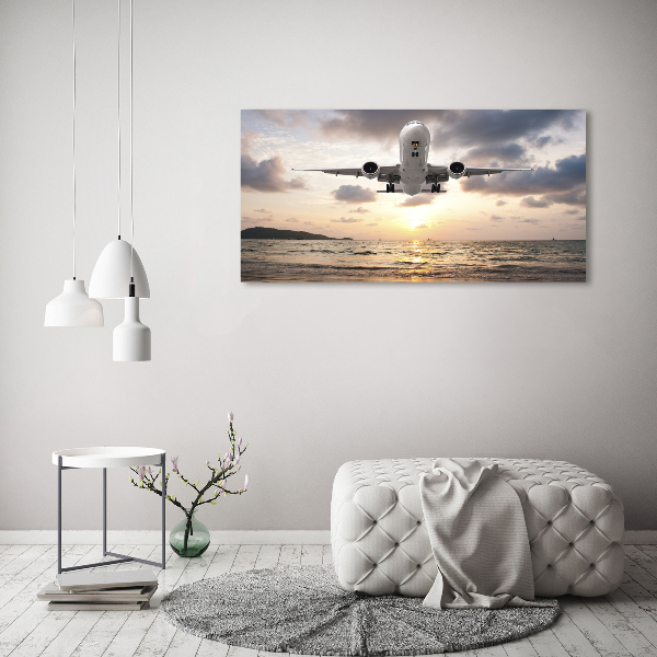 Fotobild Ein Flugzeug über dem Meer