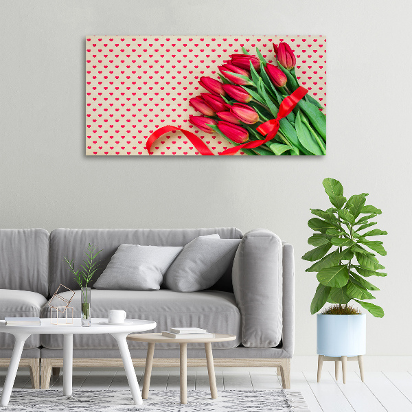 Bild auf leinwand Herzförmige Tulpen