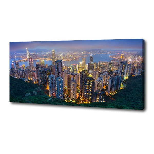 Wandbild Hongkong bei Nacht