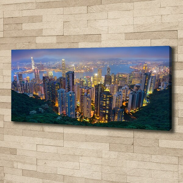 Wandbild Hongkong bei Nacht