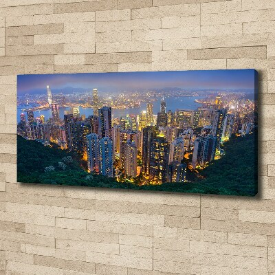 Wandbild Hongkong bei Nacht