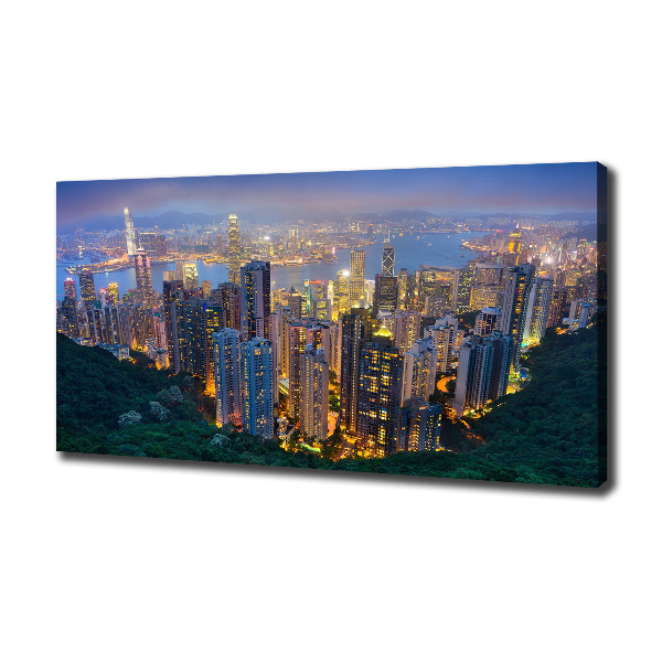 Wandbild Hongkong bei Nacht