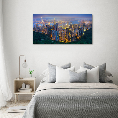 Wandbild Hongkong bei Nacht