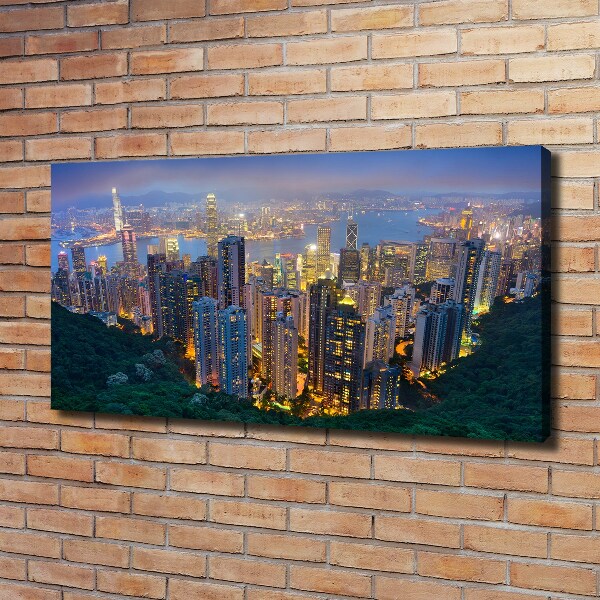 Wandbild Hongkong bei Nacht