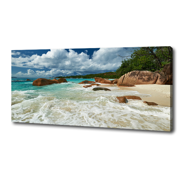 Bild auf leinwand Strand der Seychellen