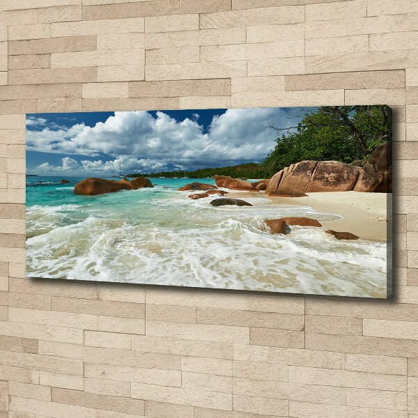 Bild auf leinwand Strand der Seychellen