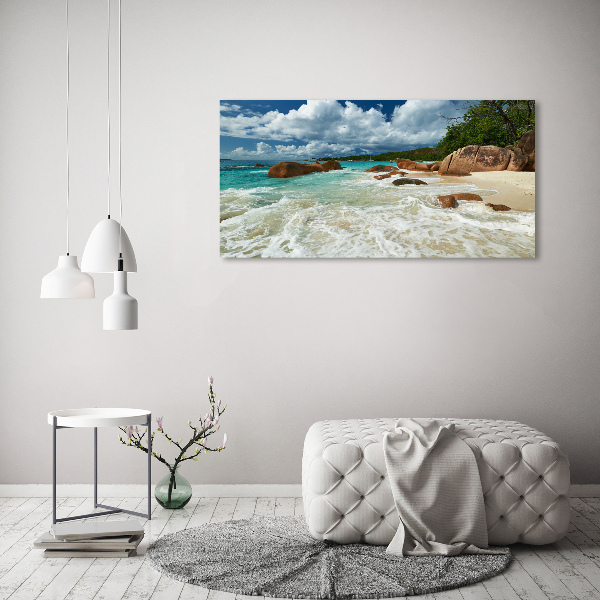 Bild auf leinwand Strand der Seychellen