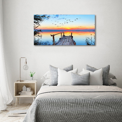 Bild auf leinwand Pier am See