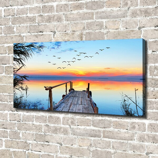 Bild auf leinwand Pier am See
