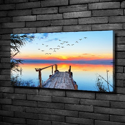 Bild auf leinwand Pier am See