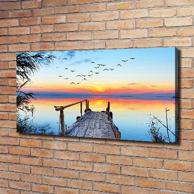 Bild auf leinwand Pier am See